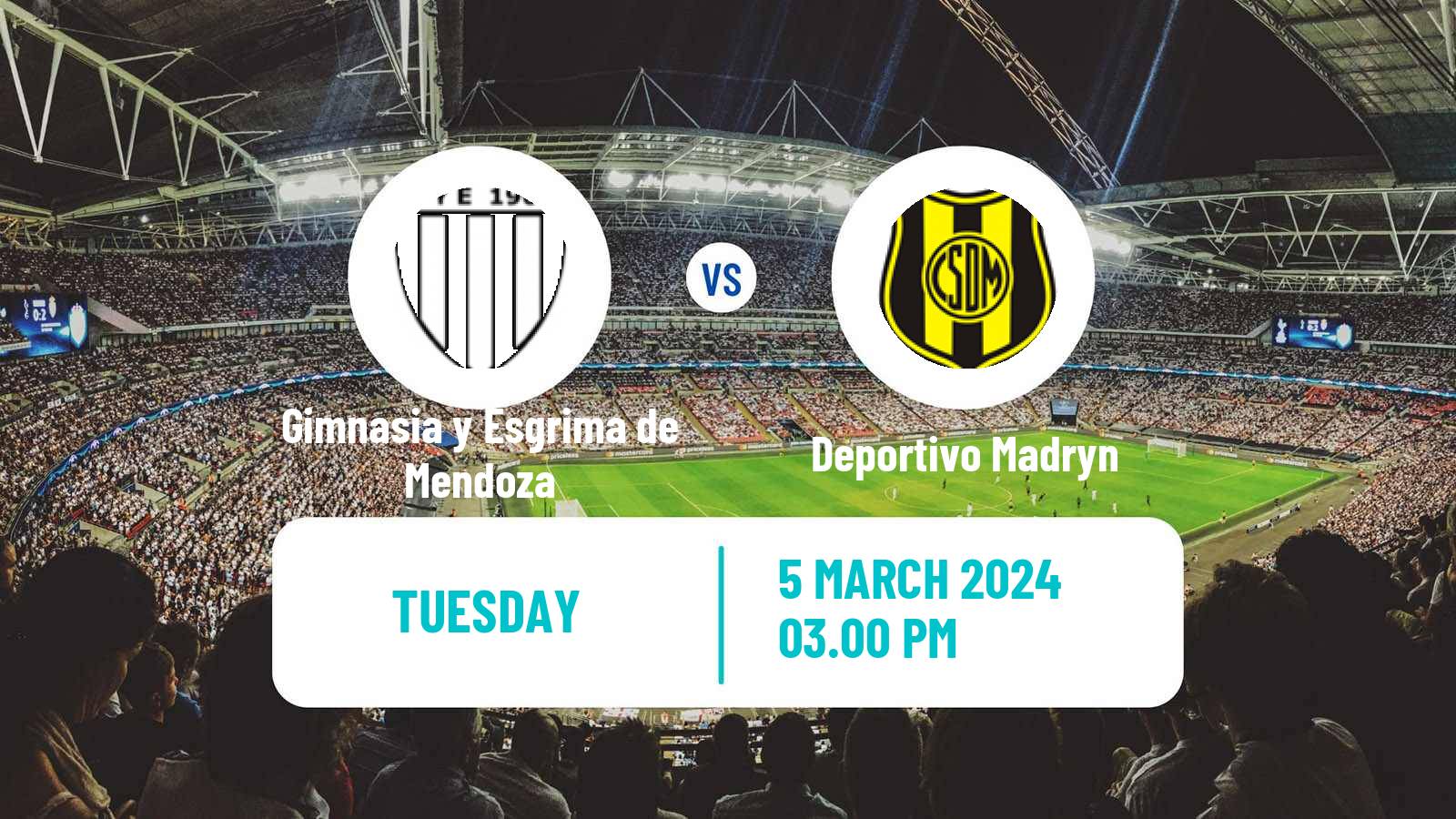 Soccer Argentinian Primera Nacional Gimnasia y Esgrima de Mendoza - Deportivo Madryn