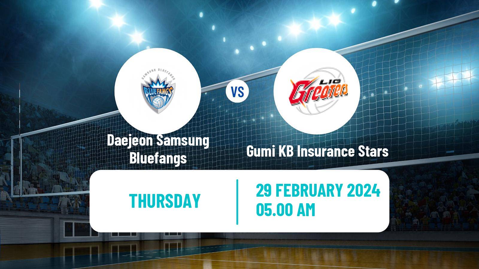 Volleyball South Korean V-League Daejeon Samsung Bluefangs - Gumi KB Insurance Stars