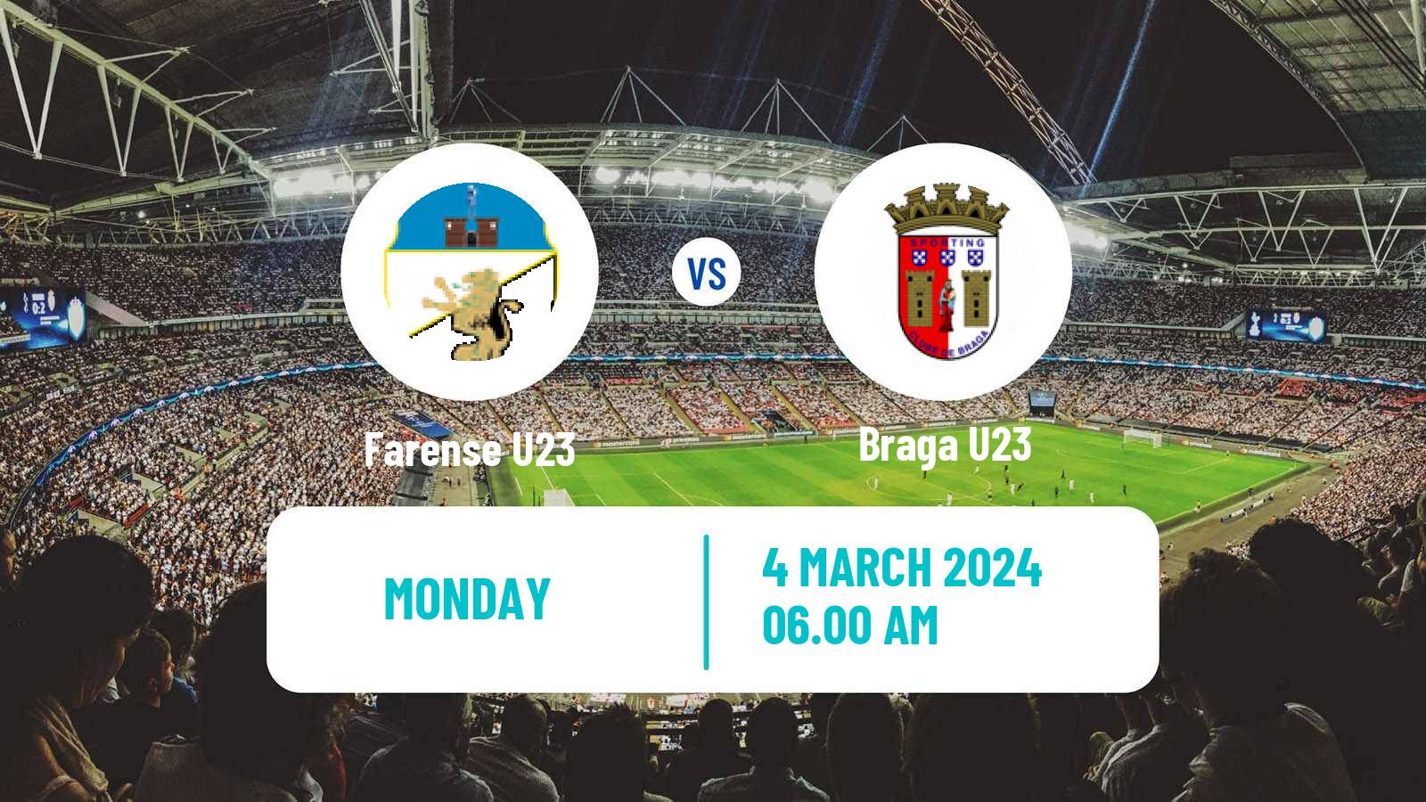 Soccer Portuguese Liga Revelacao U23 Farense U23 - Braga U23