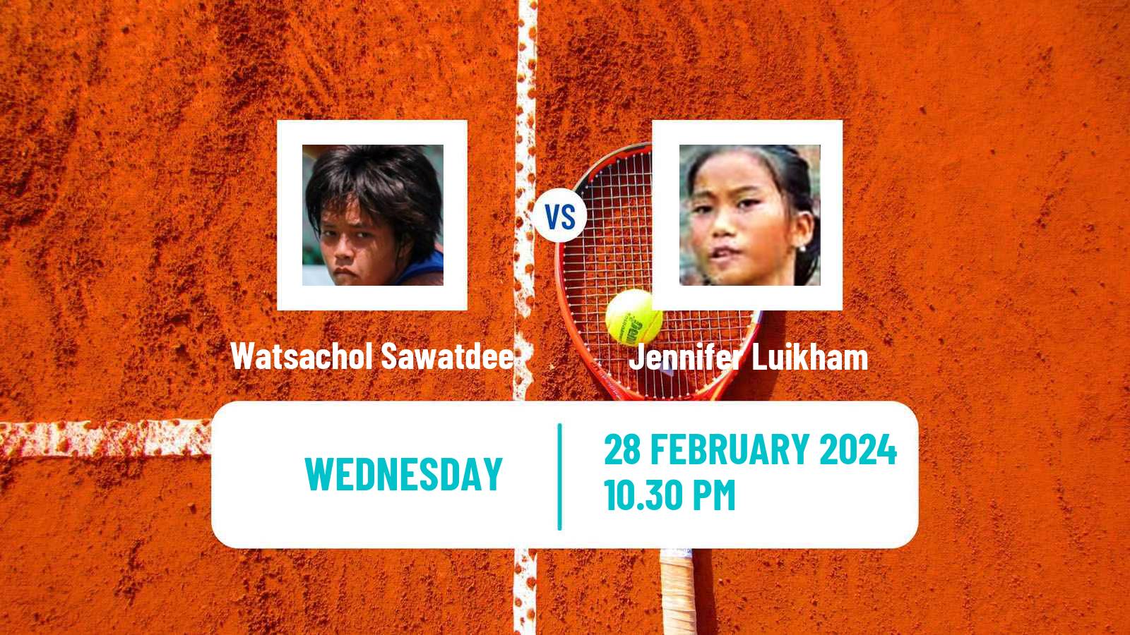 Tennis ITF W15 Nakhon Si Thammarat 2 Women Watsachol Sawatdee - Jennifer Luikham