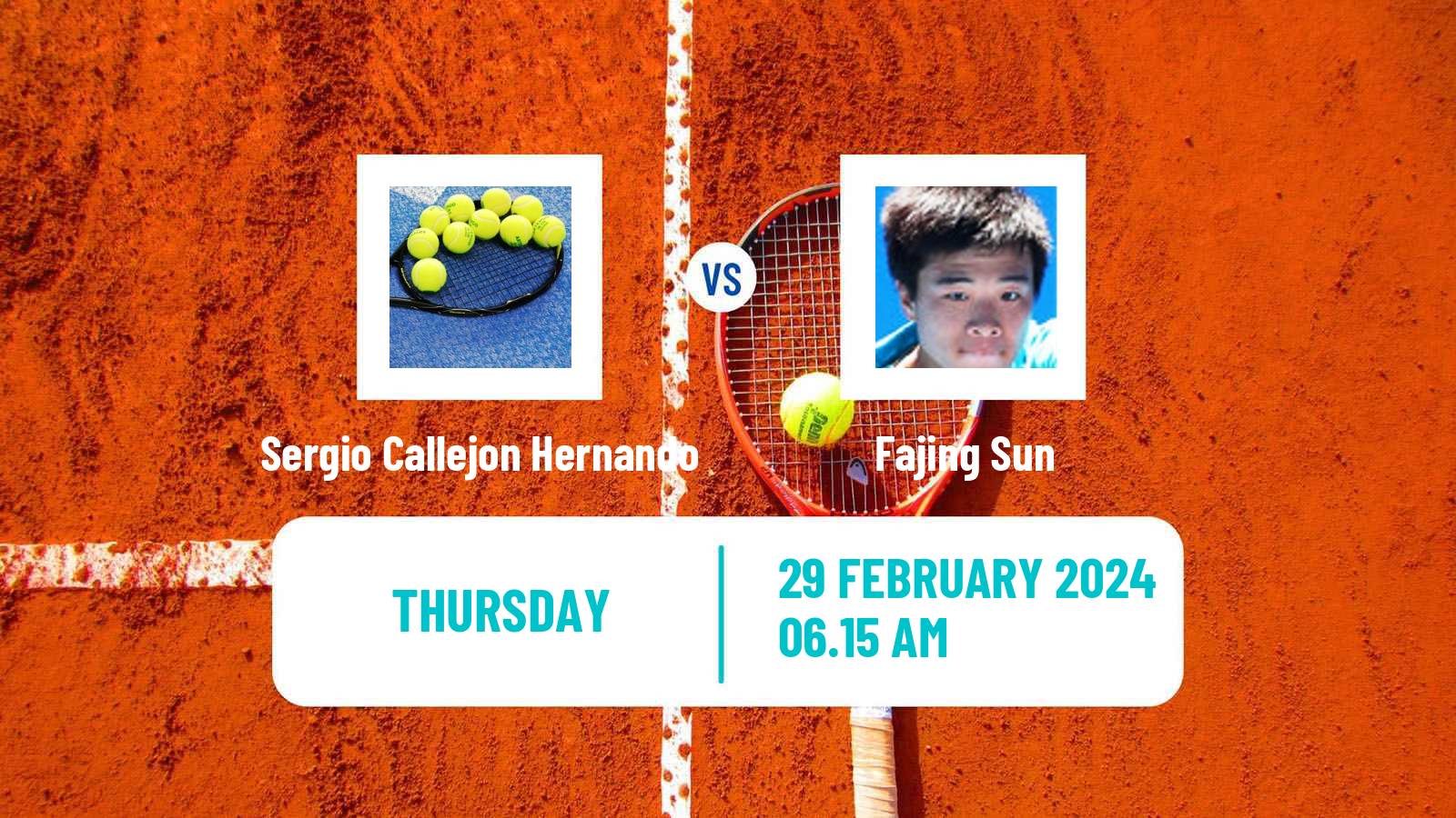 Tennis ITF M15 Villena 2 Men Sergio Callejon Hernando - Fajing Sun