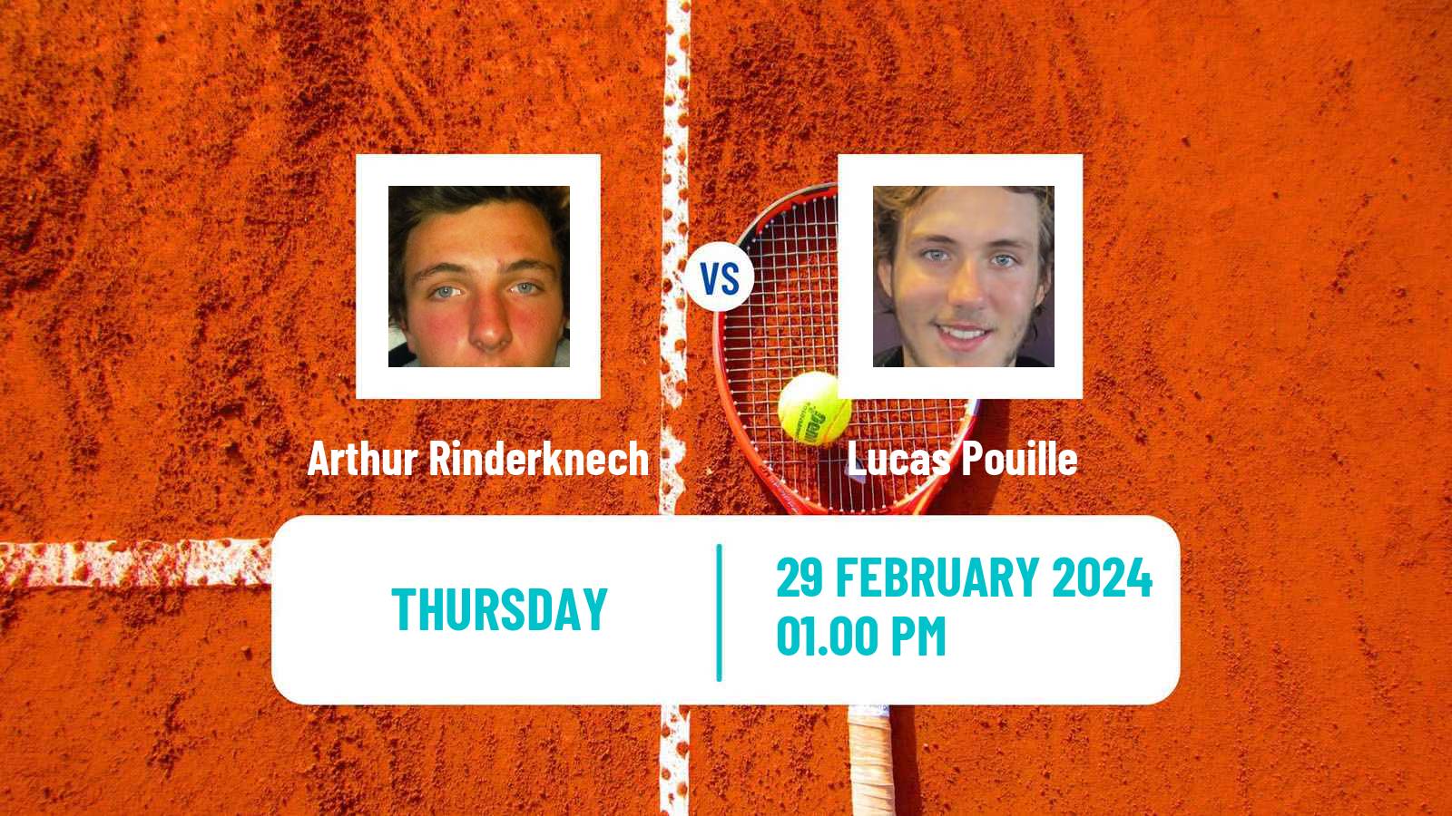 Tennis Lille Challenger Men Arthur Rinderknech - Lucas Pouille