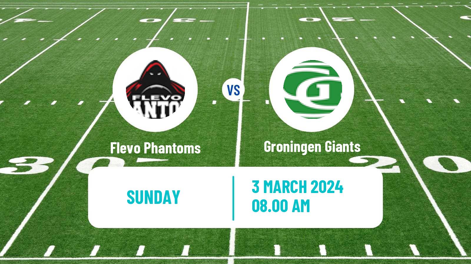 American football Dutch Eredivisie American Football Flevo Phantoms - Groningen Giants