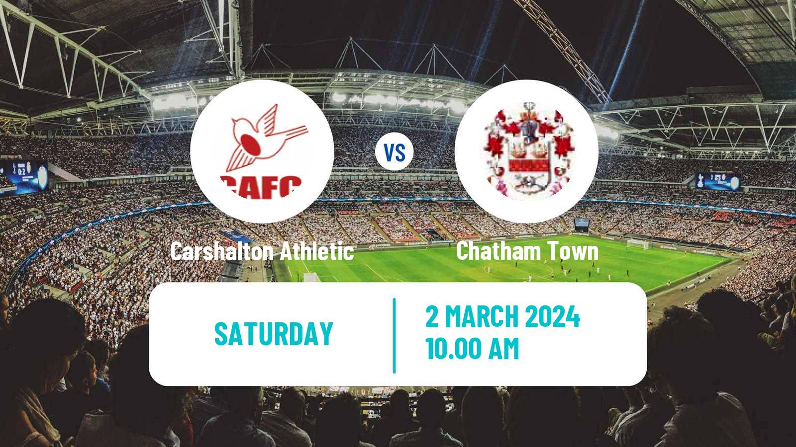 Soccer English Isthmian League Premier Division Carshalton Athletic - Chatham Town