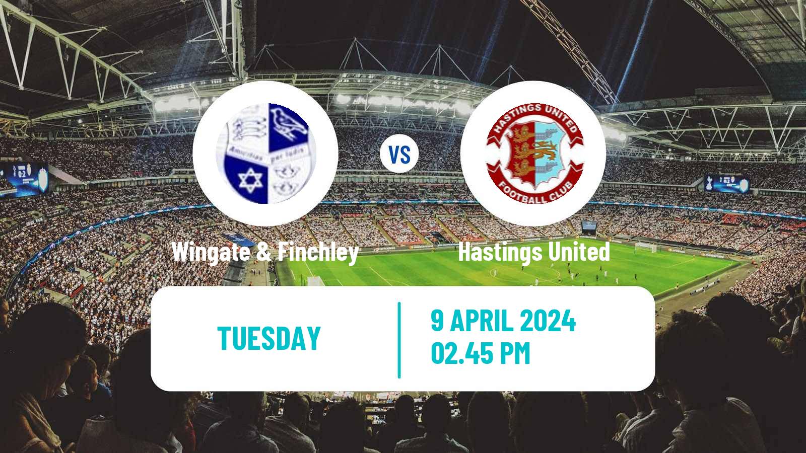 Soccer English Isthmian League Premier Division Wingate & Finchley - Hastings United