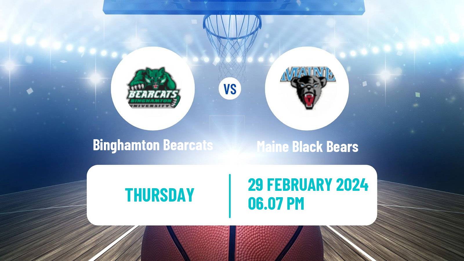 Basketball NCAA College Basketball Binghamton Bearcats - Maine Black Bears