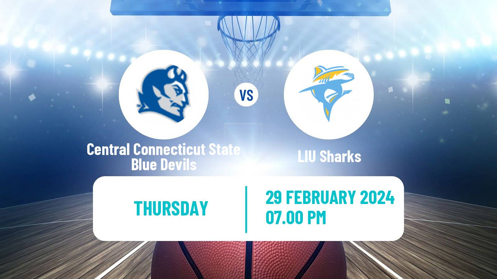 Basketball NCAA College Basketball Central Connecticut State Blue Devils - LIU Sharks