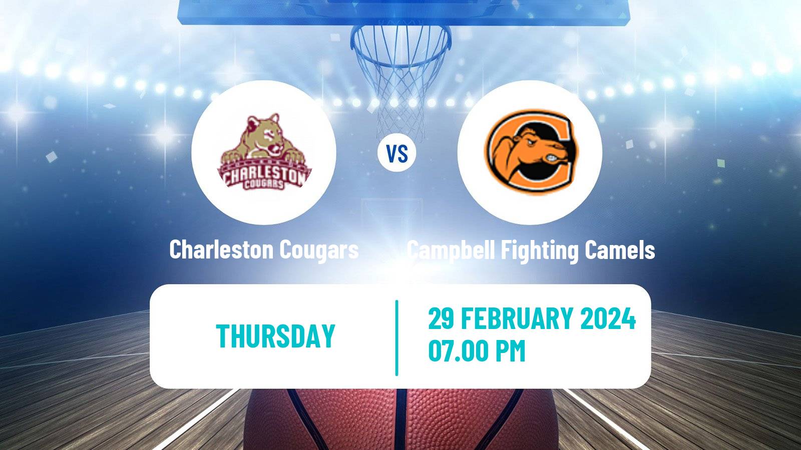 Basketball NCAA College Basketball Charleston Cougars - Campbell Fighting Camels