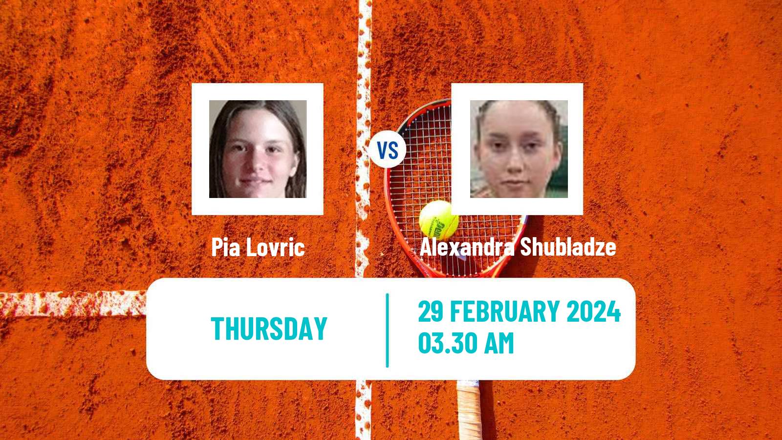 Tennis ITF W15 Antalya 3 Women Pia Lovric - Alexandra Shubladze