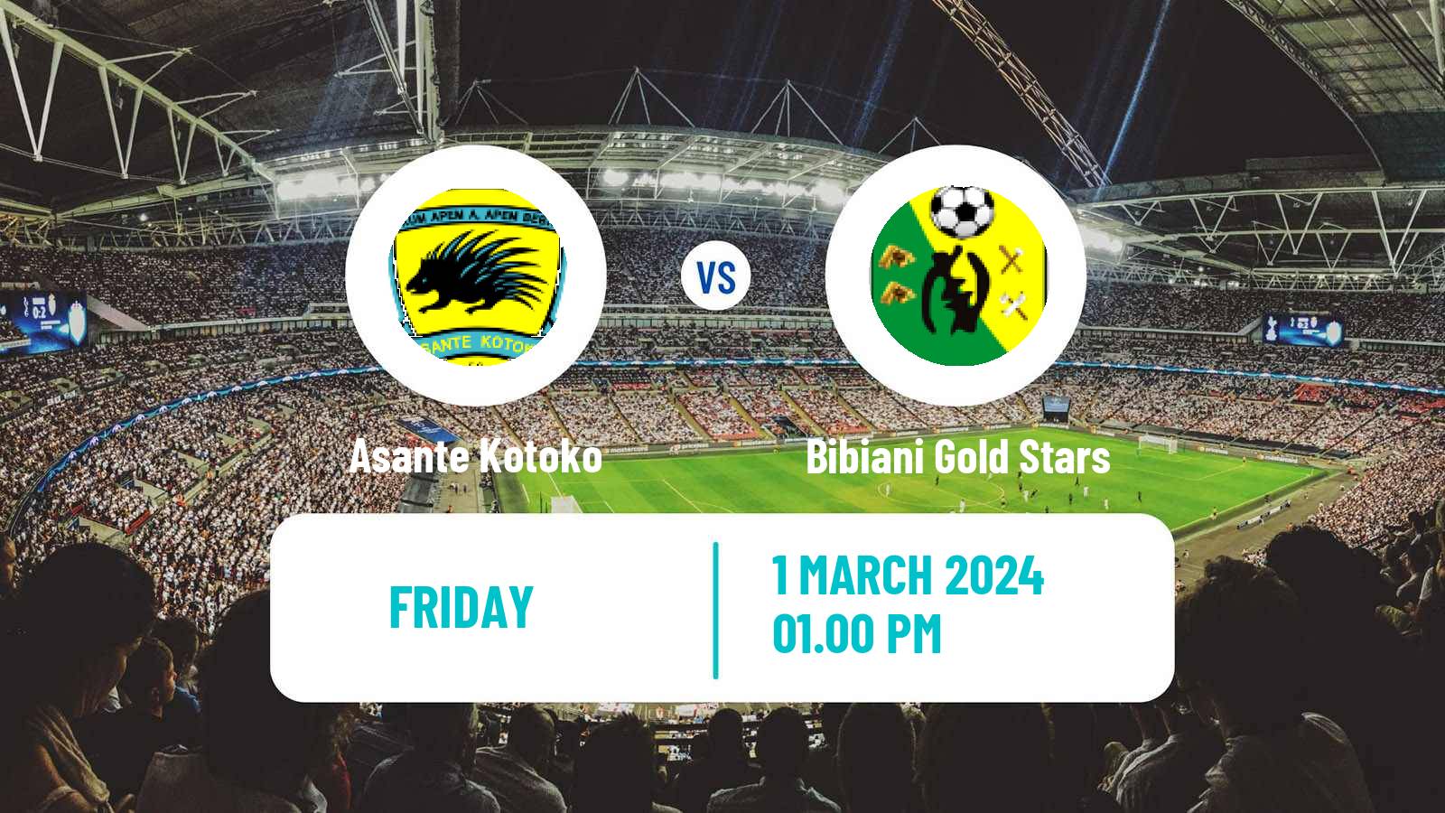 Soccer Ghanaian Premier League Asante Kotoko - Bibiani Gold Stars