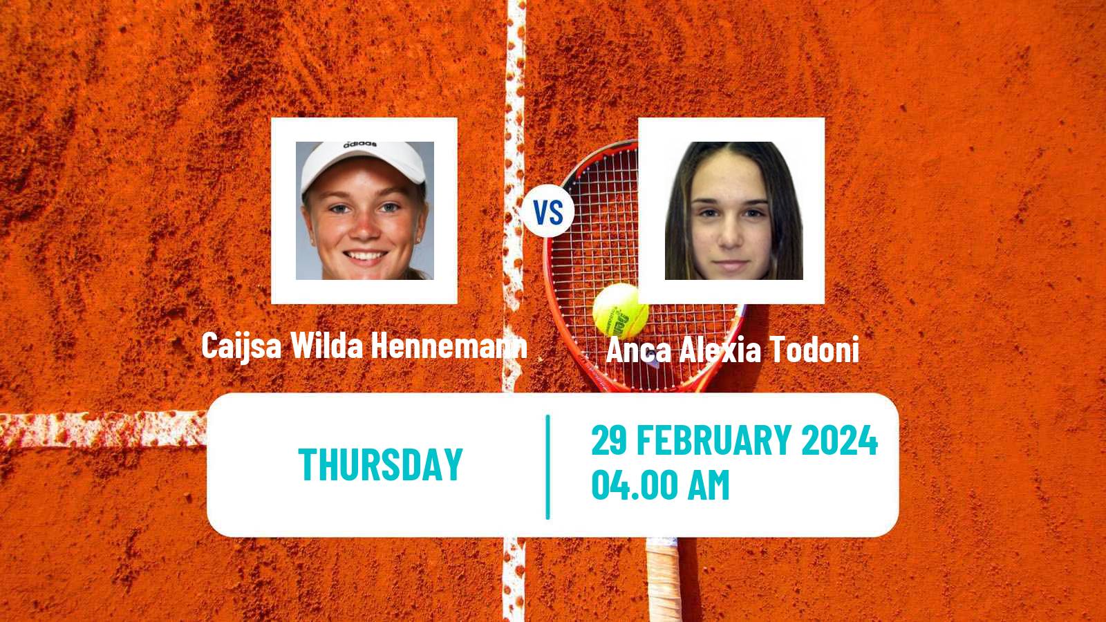 Tennis ITF W35 Helsinki Women Caijsa Wilda Hennemann - Anca Alexia Todoni