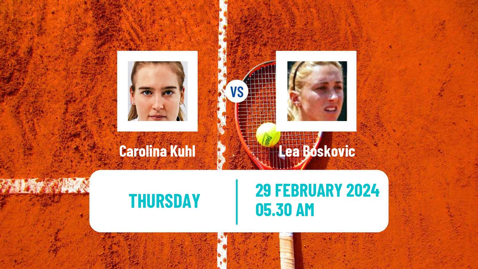 Tennis ITF W35 Helsinki Women Carolina Kuhl - Lea Boskovic