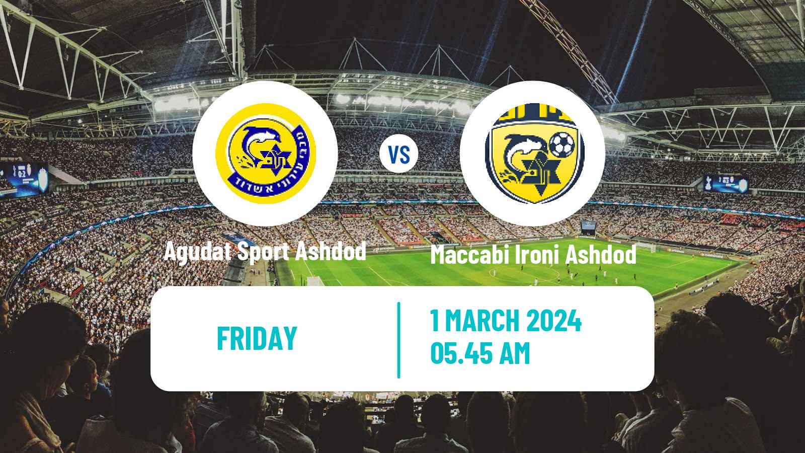 Soccer Israeli Liga Alef South Agudat Sport Ashdod - Maccabi Ironi Ashdod