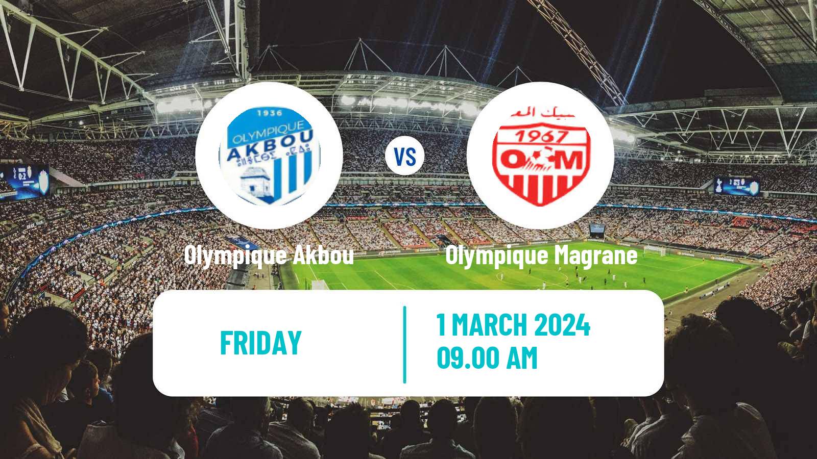 Soccer Algerian Ligue 2 Olympique Akbou - Olympique Magrane