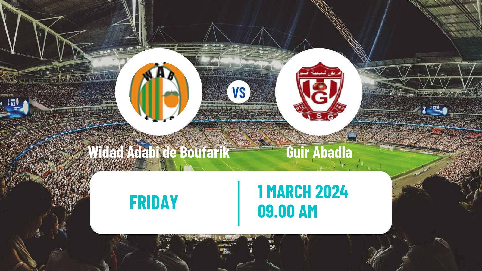 Soccer Algerian Ligue 2 Widad Adabi de Boufarik - Guir Abadla