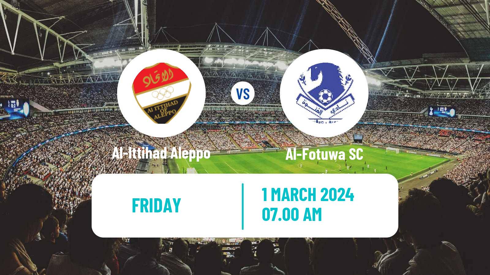 Soccer Syrian Premier League Al-Ittihad Aleppo - Al-Fotuwa