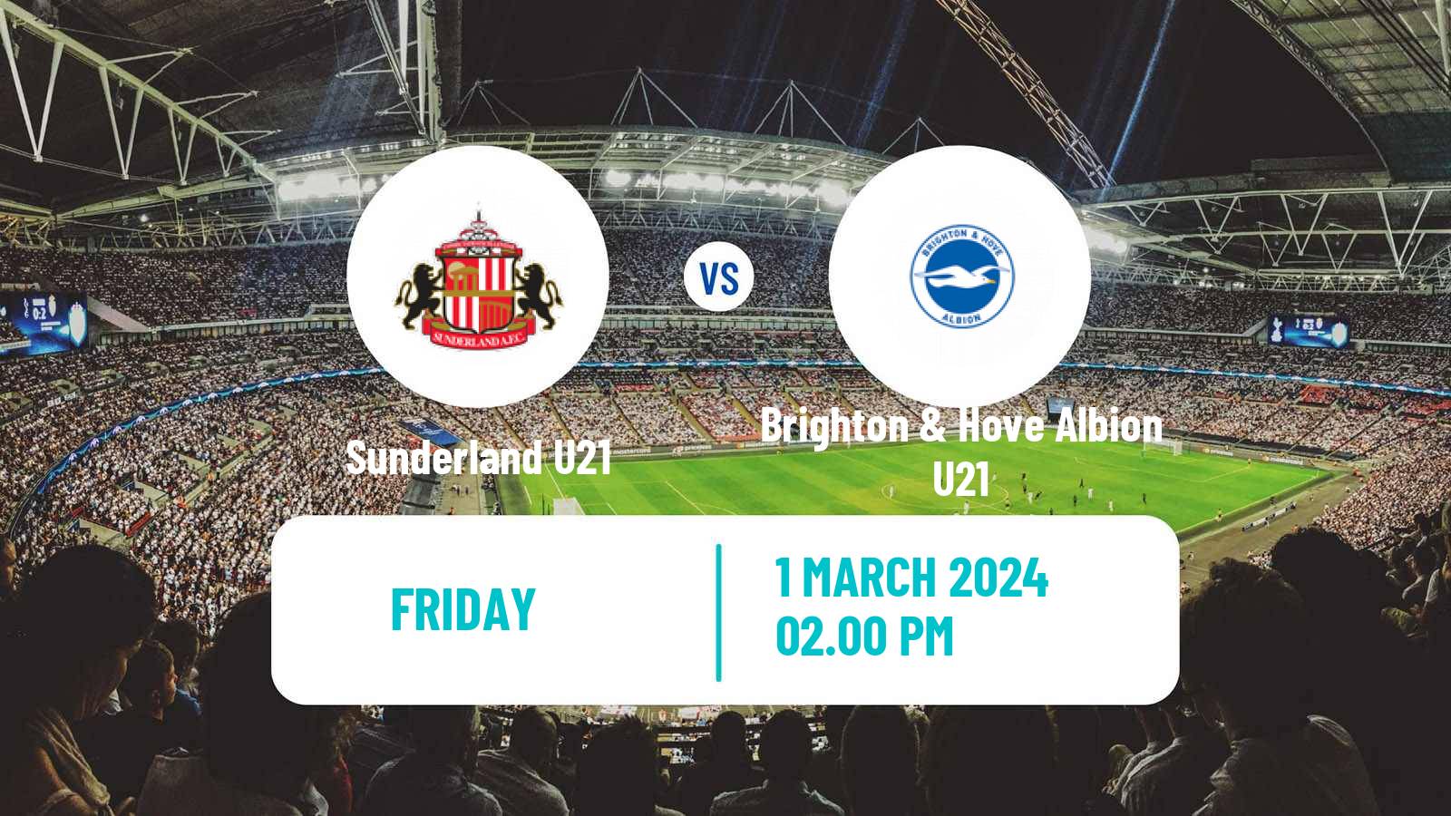 Soccer English Premier League 2 Sunderland U21 - Brighton & Hove Albion U21