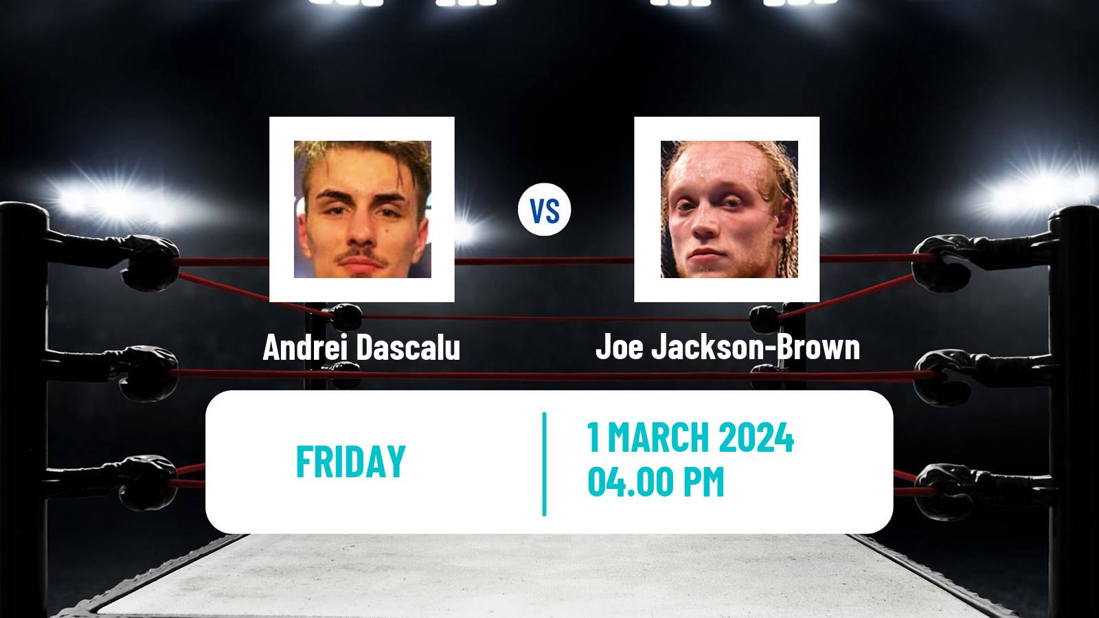 Boxing Super Middleweight Others Matches Men Andrei Dascalu - Joe Jackson-Brown