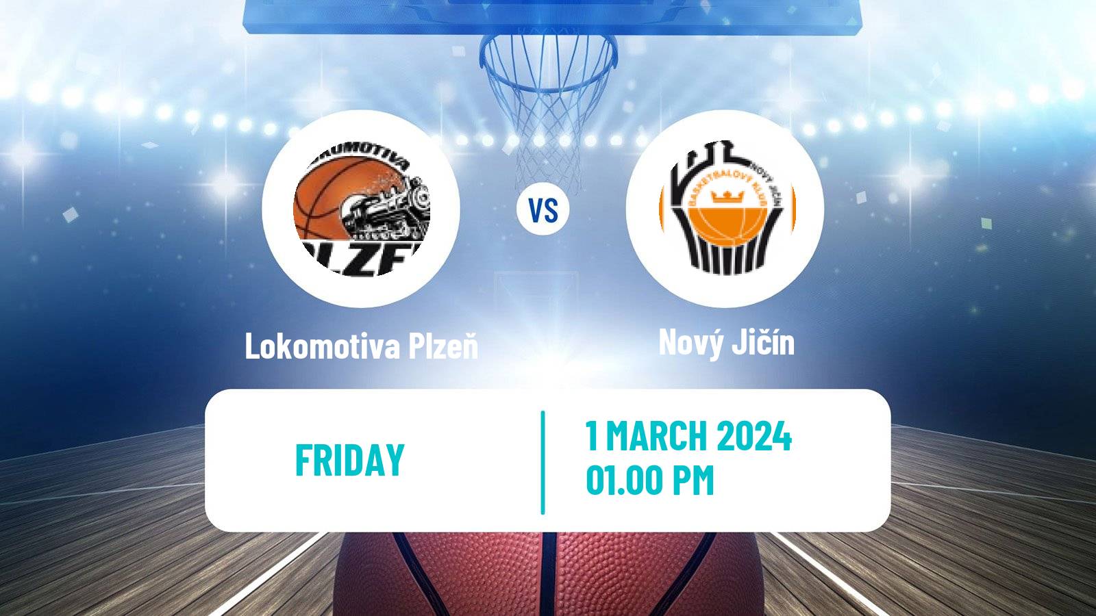 Basketball Czech 1 Liga Basketball Lokomotiva Plzeň - Nový Jičín