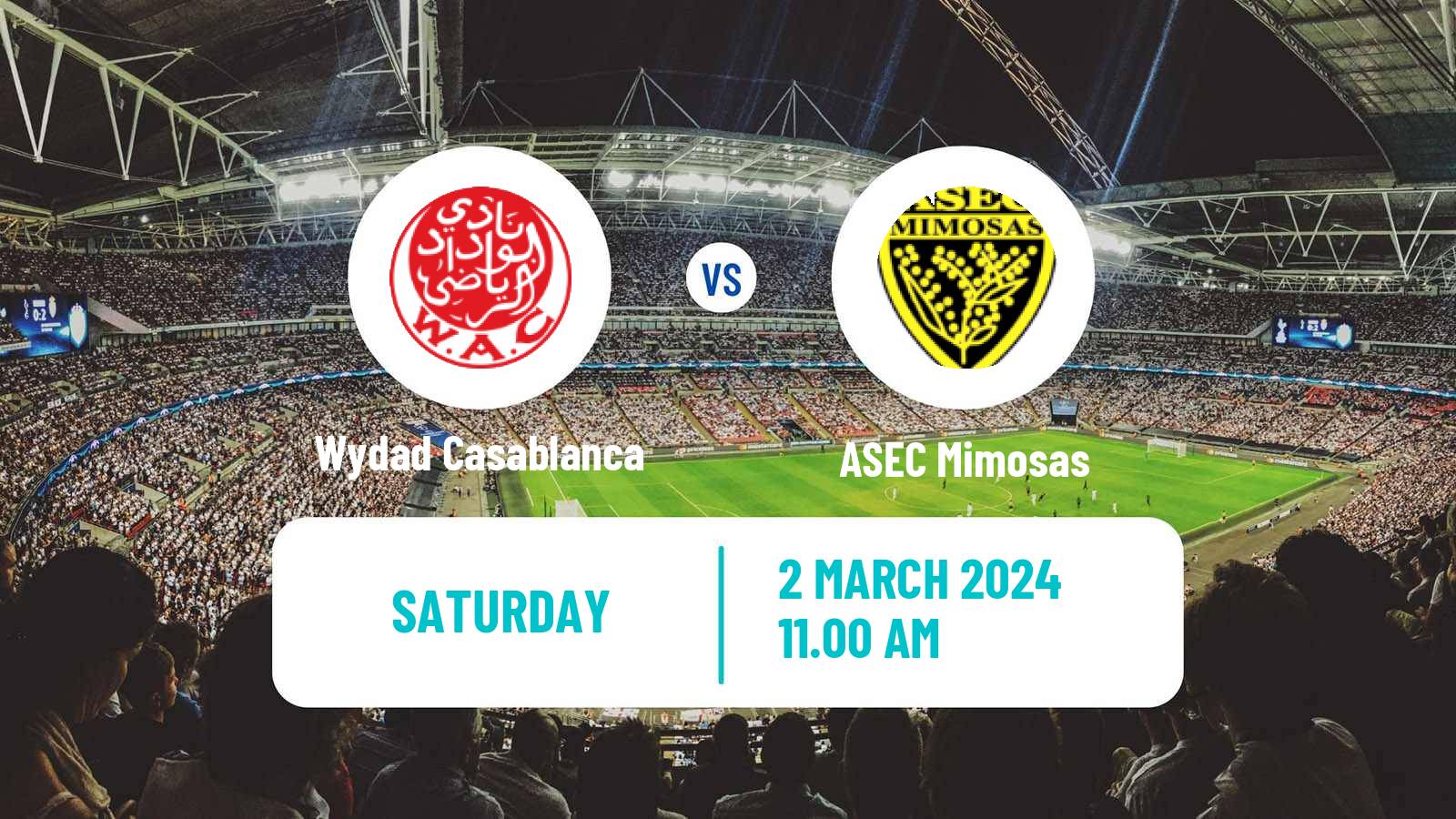 Soccer CAF Champions League Wydad Casablanca - ASEC Mimosas