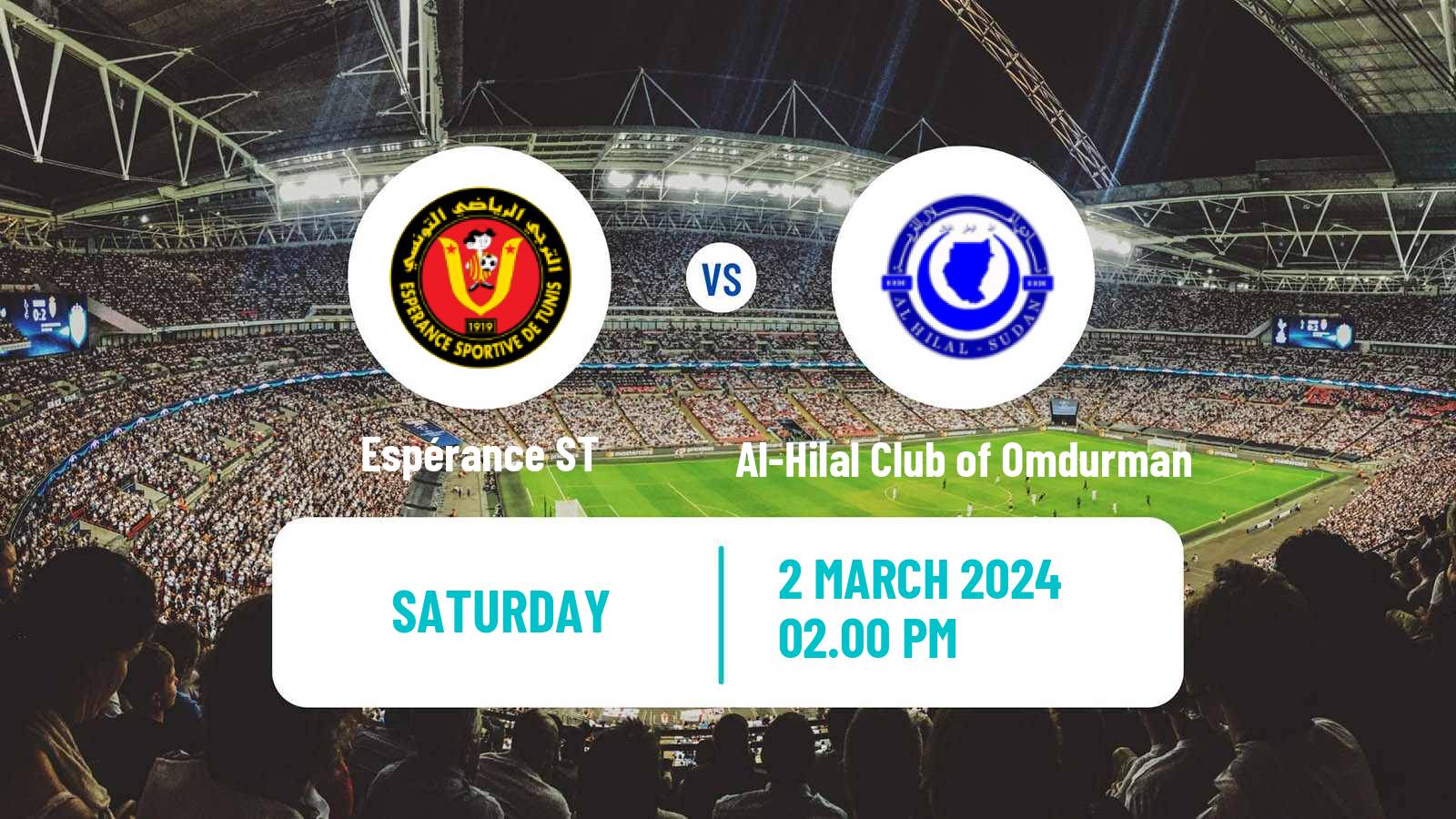 Soccer CAF Champions League Espérance ST - Al-Hilal Club of Omdurman