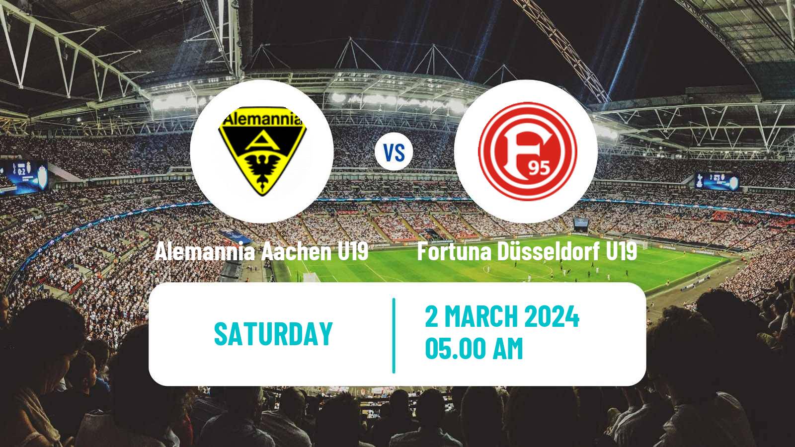 Soccer German Junioren Bundesliga West Alemannia Aachen U19 - Fortuna Düsseldorf U19