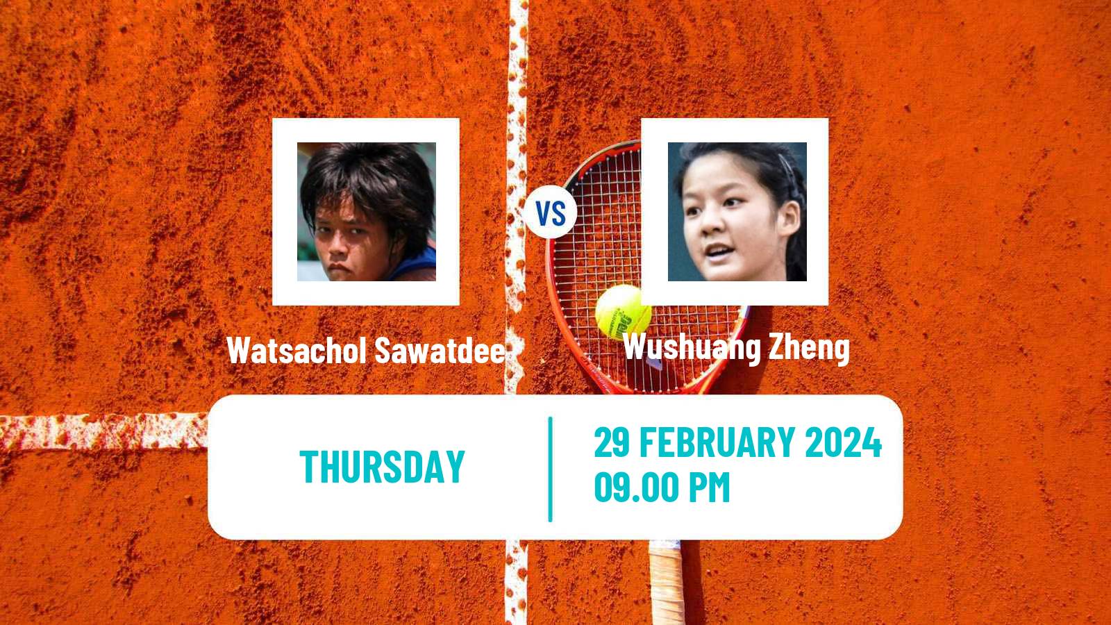 Tennis ITF W15 Nakhon Si Thammarat 2 Women Watsachol Sawatdee - Wushuang Zheng