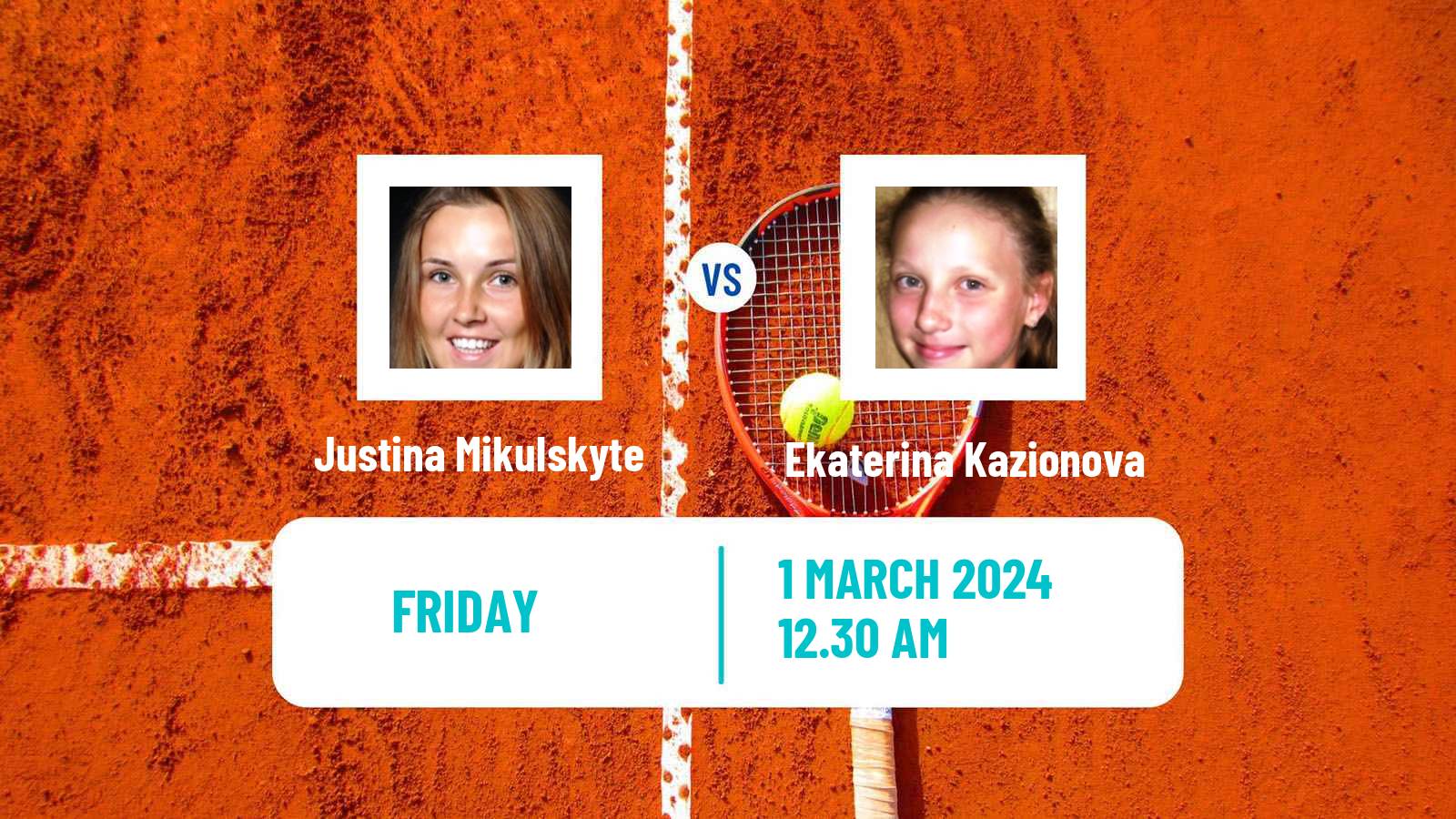 Tennis ITF W35 Gurugram Women Justina Mikulskyte - Ekaterina Kazionova