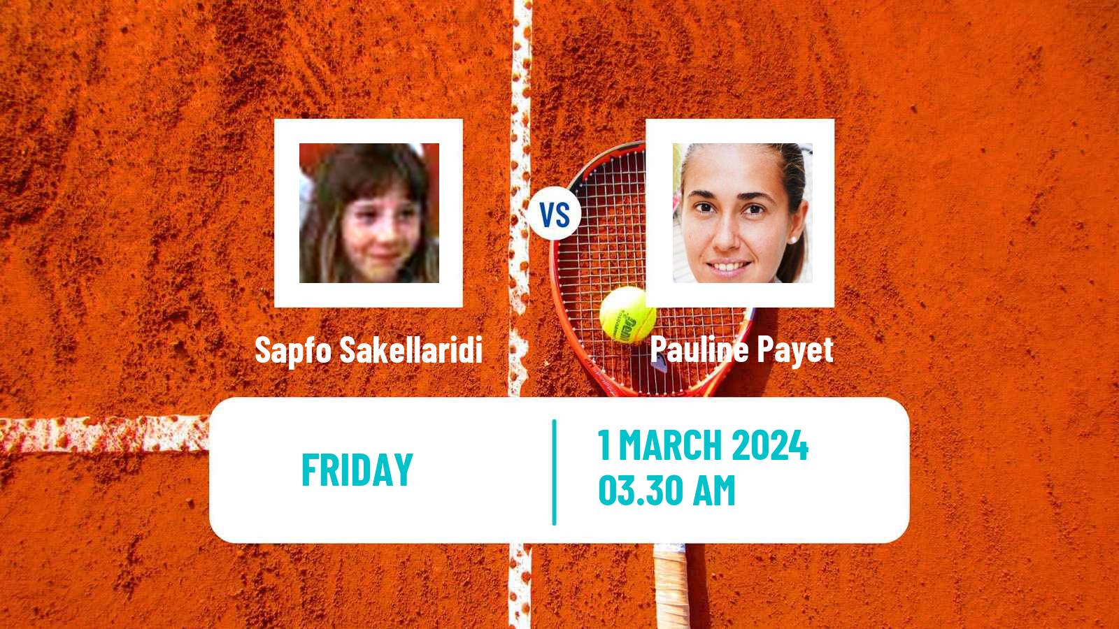 Tennis ITF W15 Monastir 7 Women Sapfo Sakellaridi - Pauline Payet