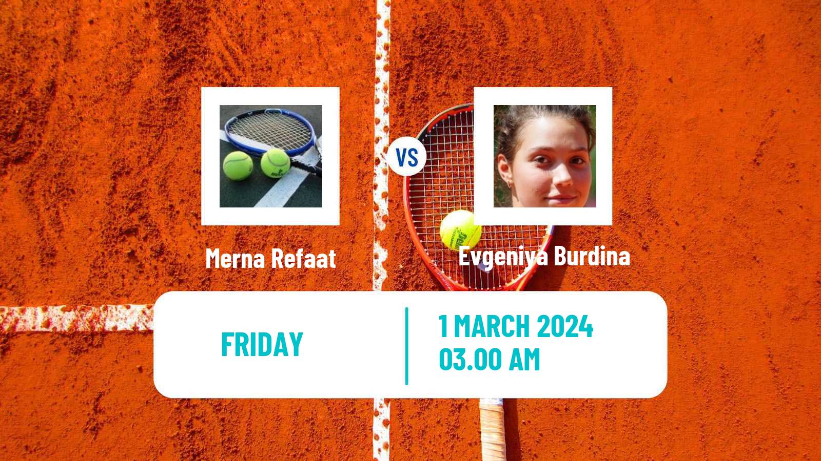 Tennis ITF W15 Sharm Elsheikh 4 Women Merna Refaat - Evgeniya Burdina