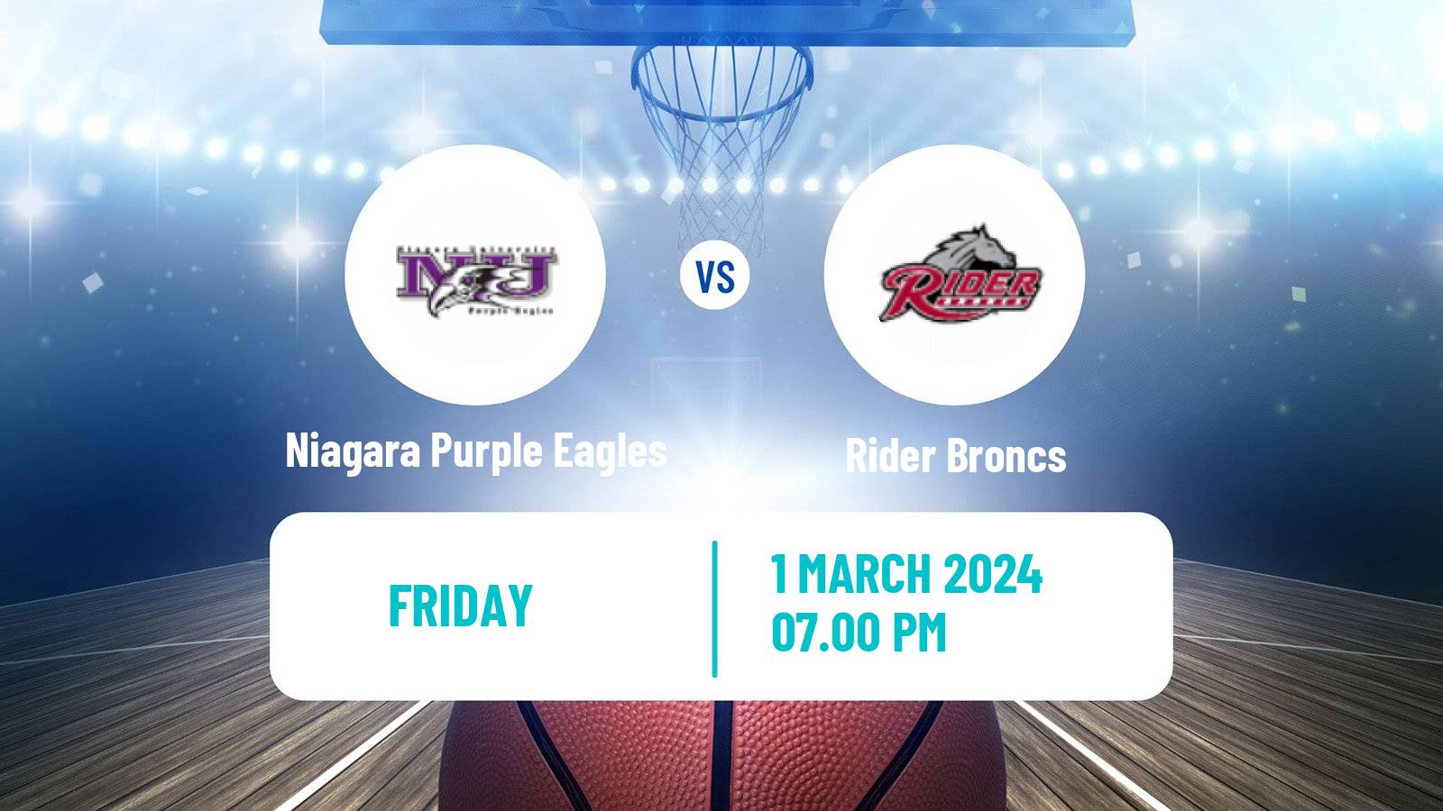 Basketball NCAA College Basketball Niagara Purple Eagles - Rider Broncs