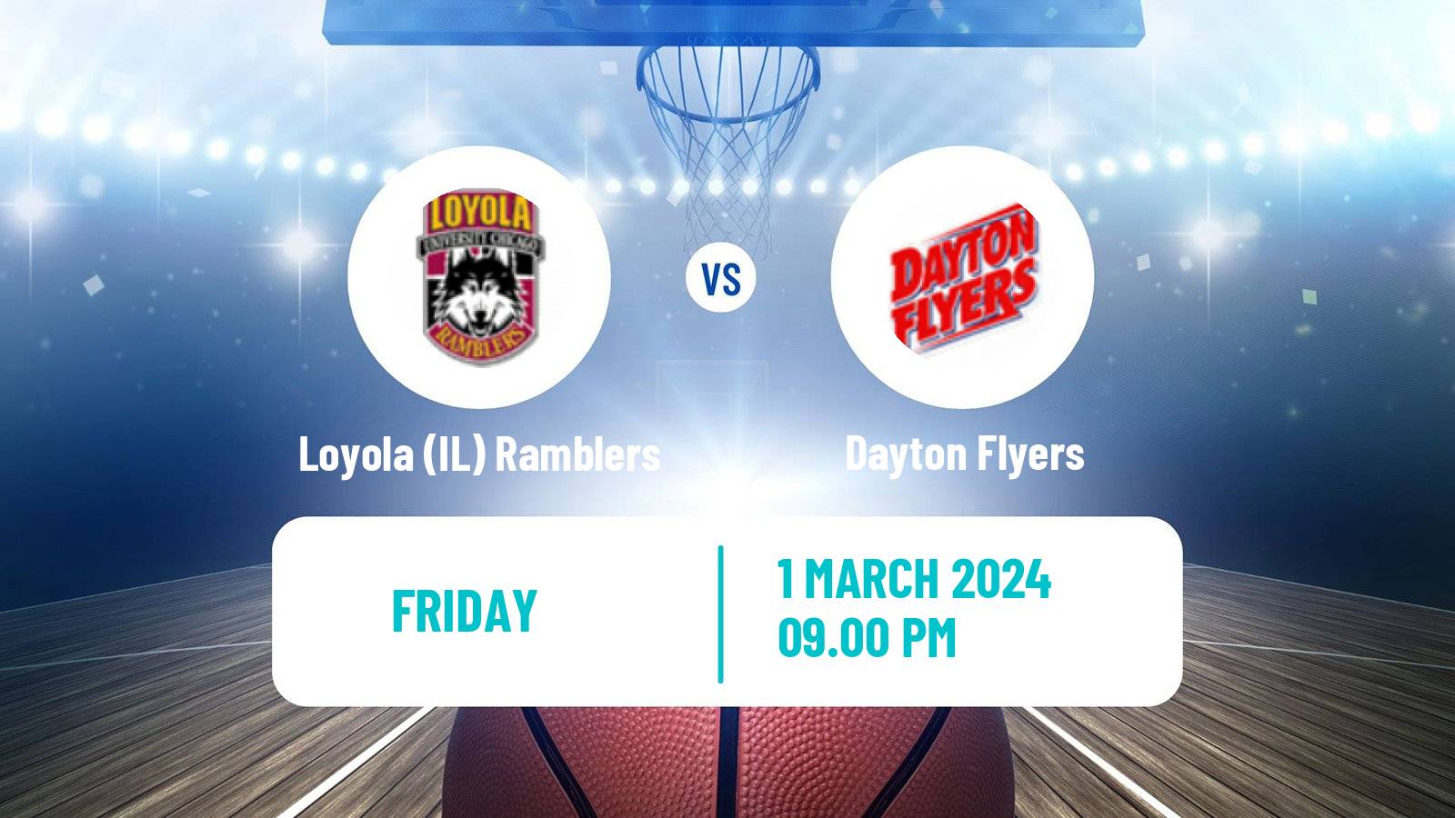 Basketball NCAA College Basketball Loyola IL Ramblers - Dayton Flyers