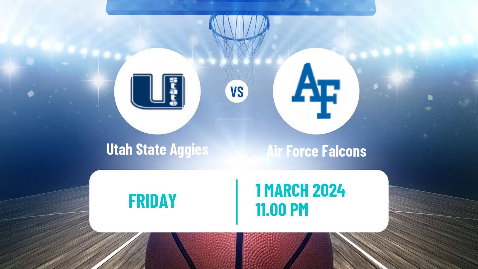 Basketball NCAA College Basketball Utah State Aggies - Air Force Falcons