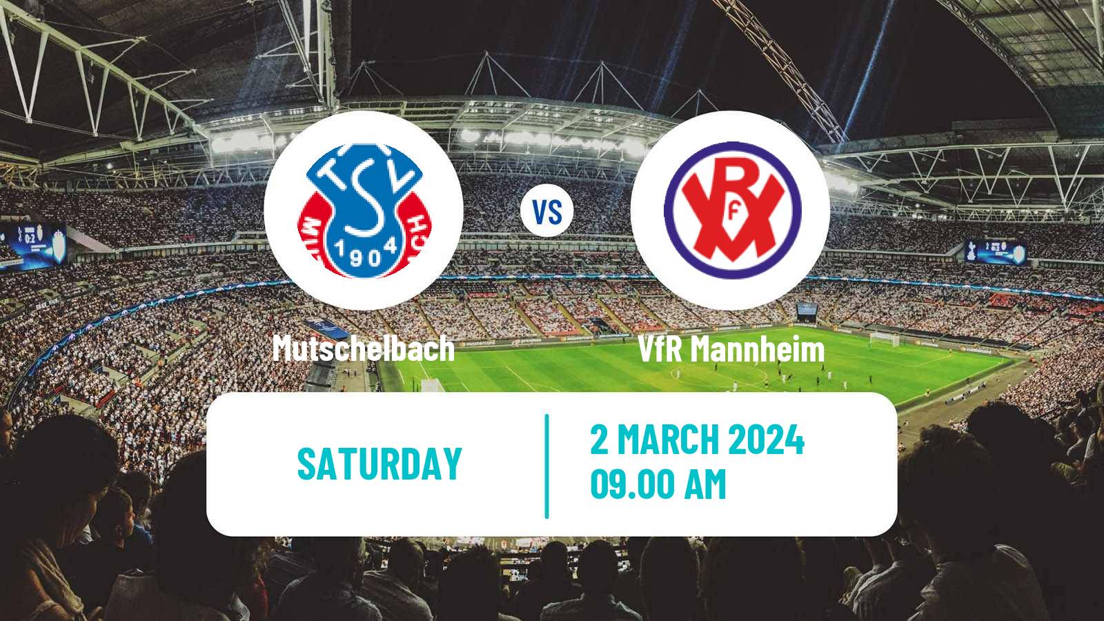 Soccer German Oberliga Baden-Württemberg Mutschelbach - VfR Mannheim