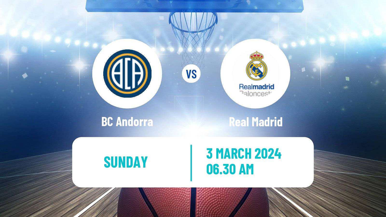 Basketball Spanish ACB League BC Andorra - Real Madrid