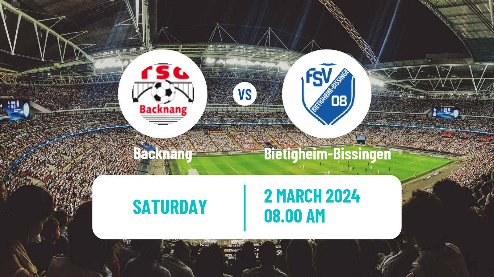 Soccer German Oberliga Baden-Württemberg Backnang - Bietigheim-Bissingen