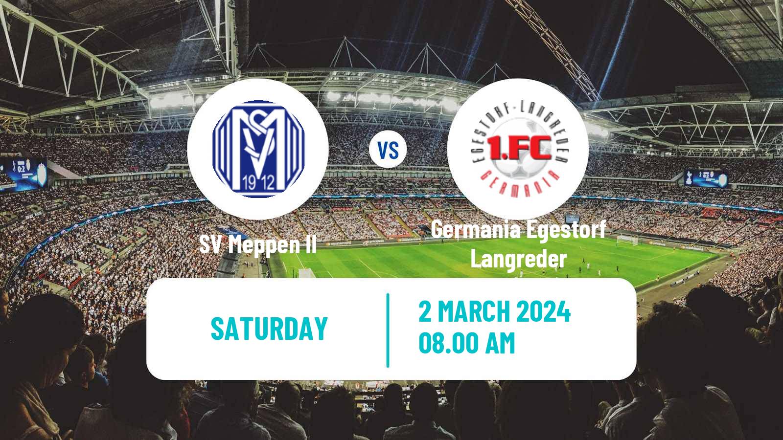 Soccer German Oberliga Niedersachsen Meppen II - Germania Egestorf Langreder