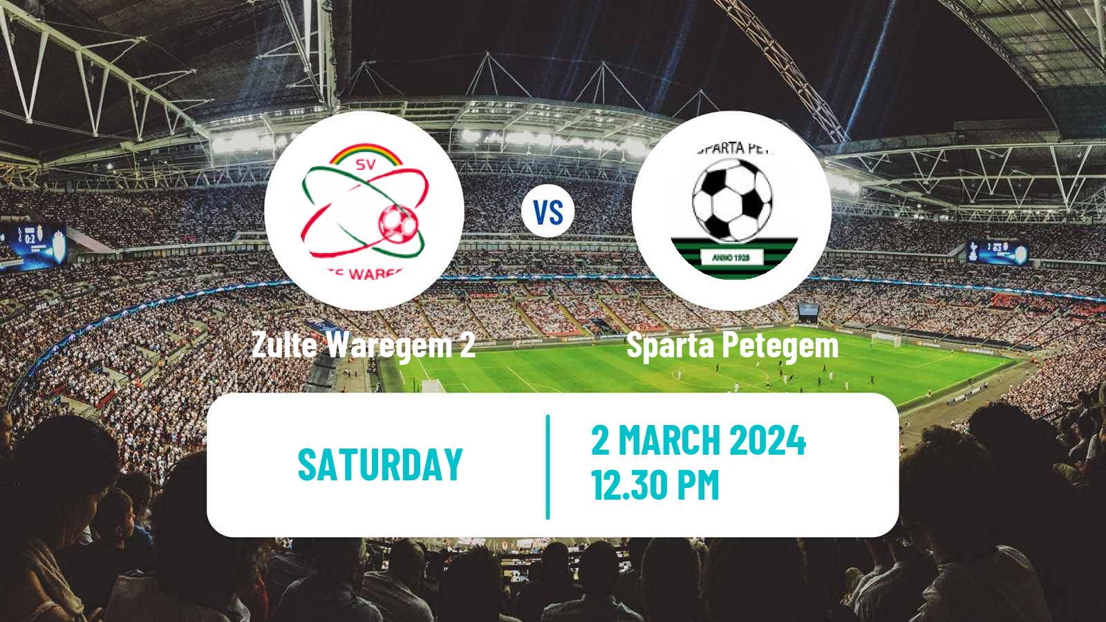 Soccer Belgian Second Amateur Division Group A Zulte Waregem 2 - Sparta Petegem