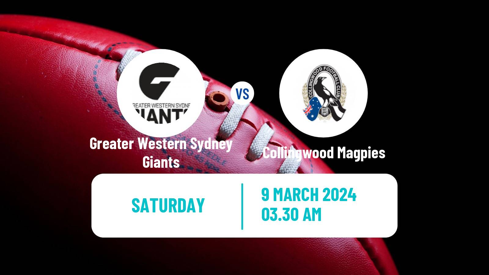 Aussie rules AFL Greater Western Sydney Giants - Collingwood Magpies