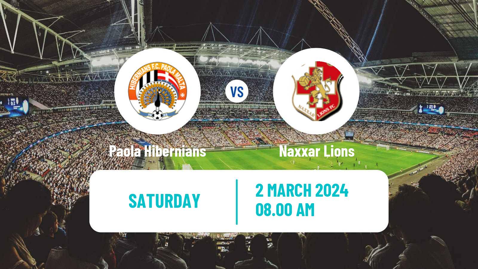 Soccer Maltese Premier League Paola Hibernians - Naxxar Lions