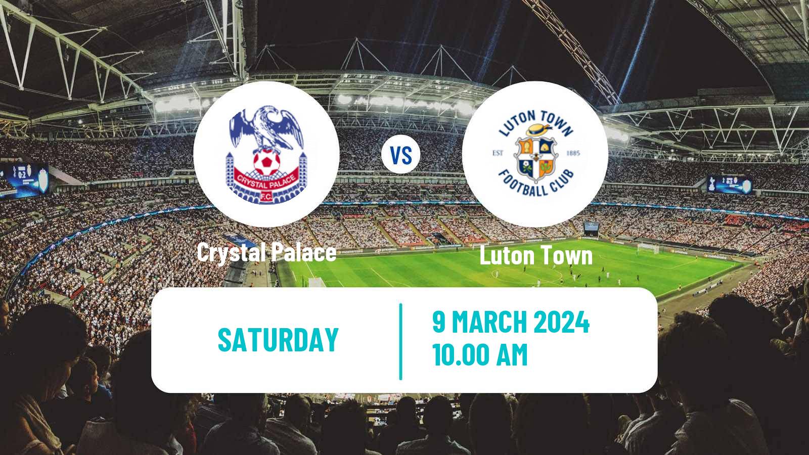 Soccer English Premier League Crystal Palace - Luton Town