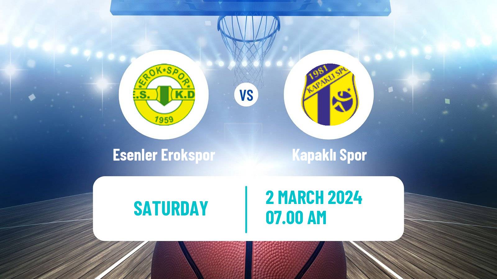 Basketball Turkish TBL Esenler Erokspor - Kapaklı Spor