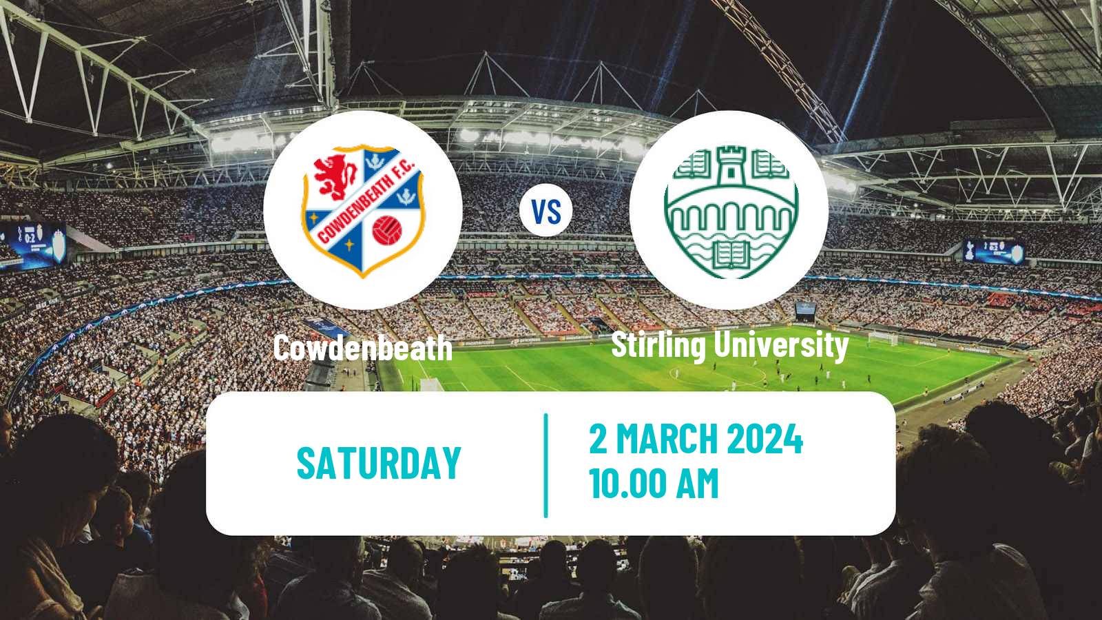 Soccer Scottish Lowland League Cowdenbeath - Stirling University