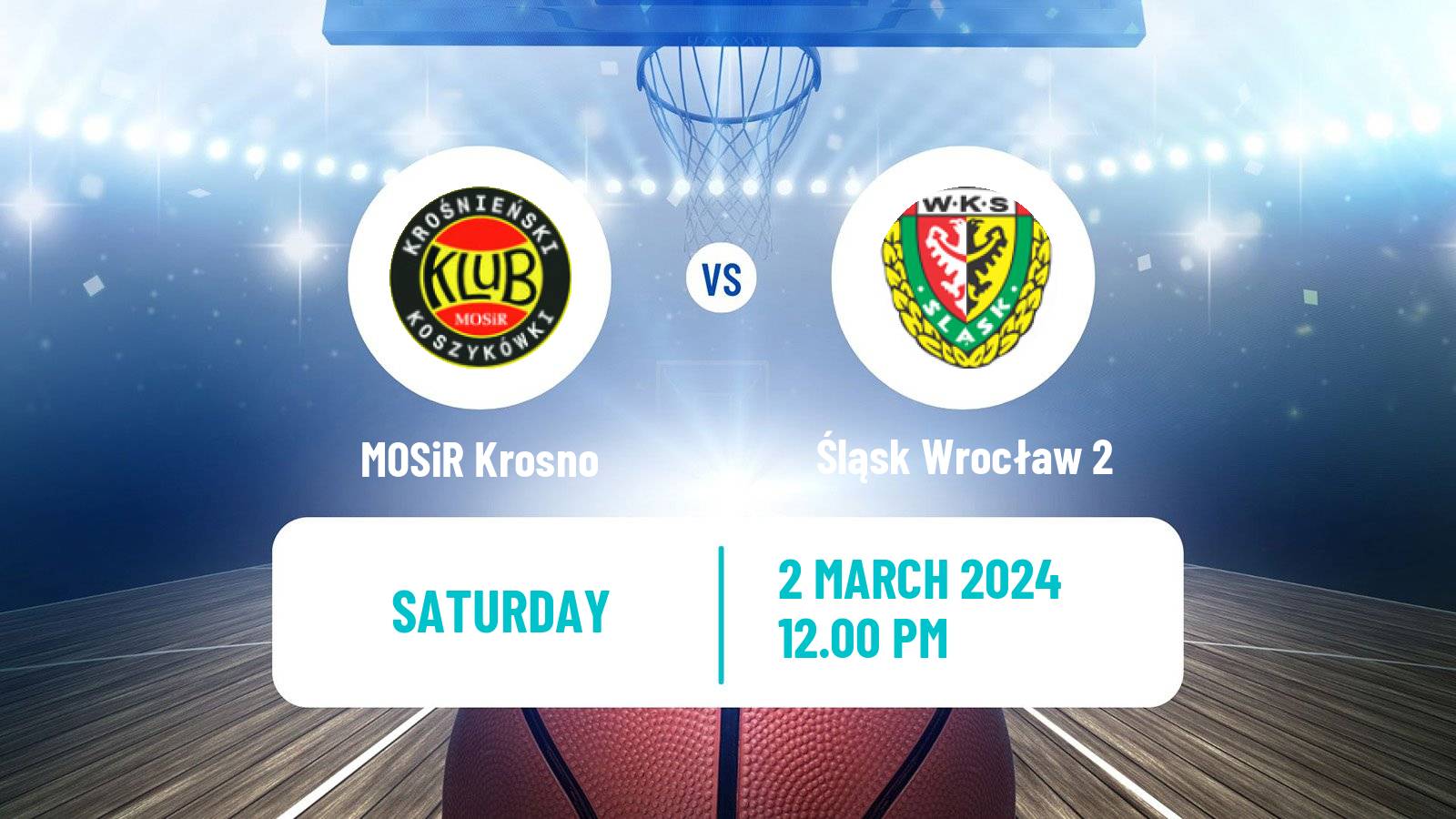 Basketball Polish 1 Liga Basketball MOSiR Krosno - Śląsk Wrocław 2