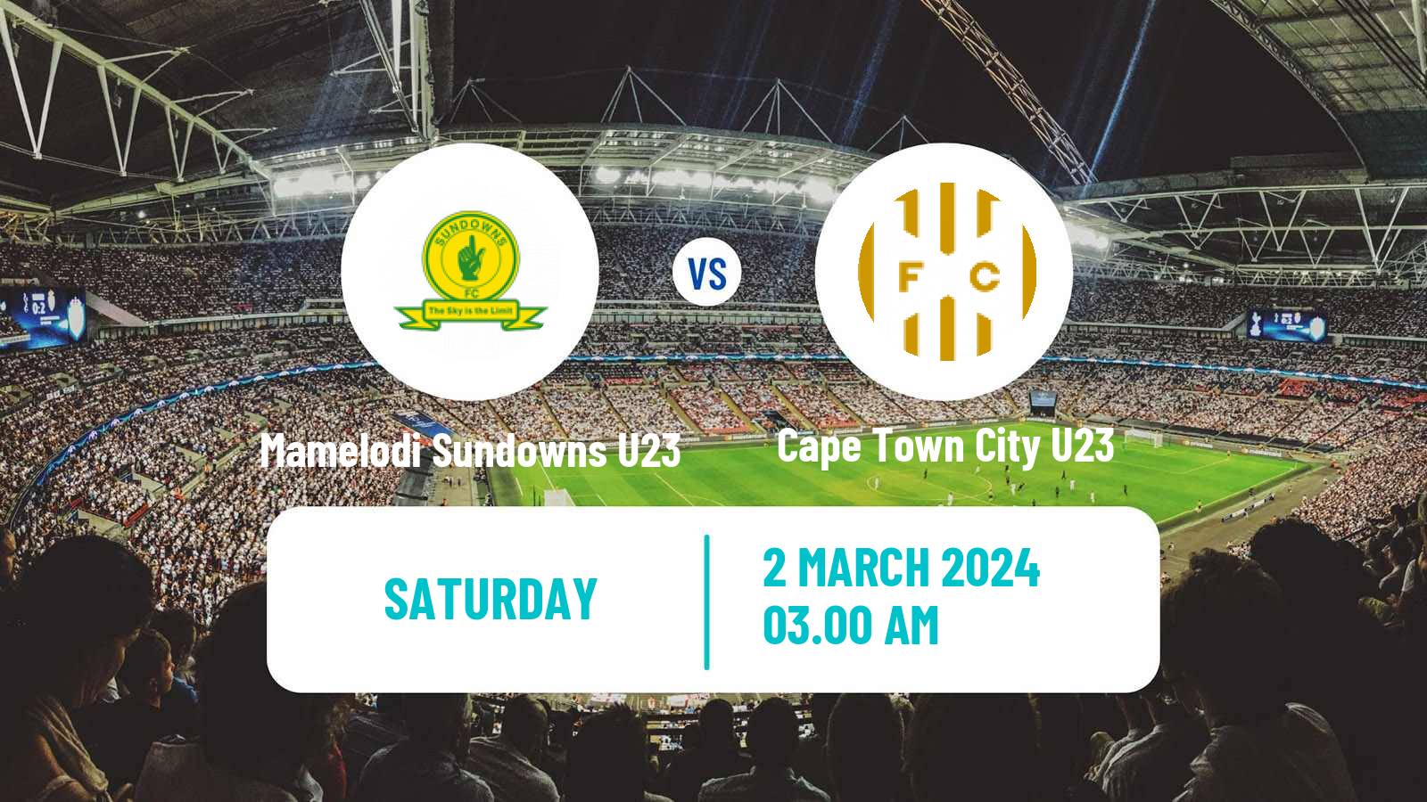 Soccer South African Diski Challenge Mamelodi Sundowns U23 - Cape Town City U23