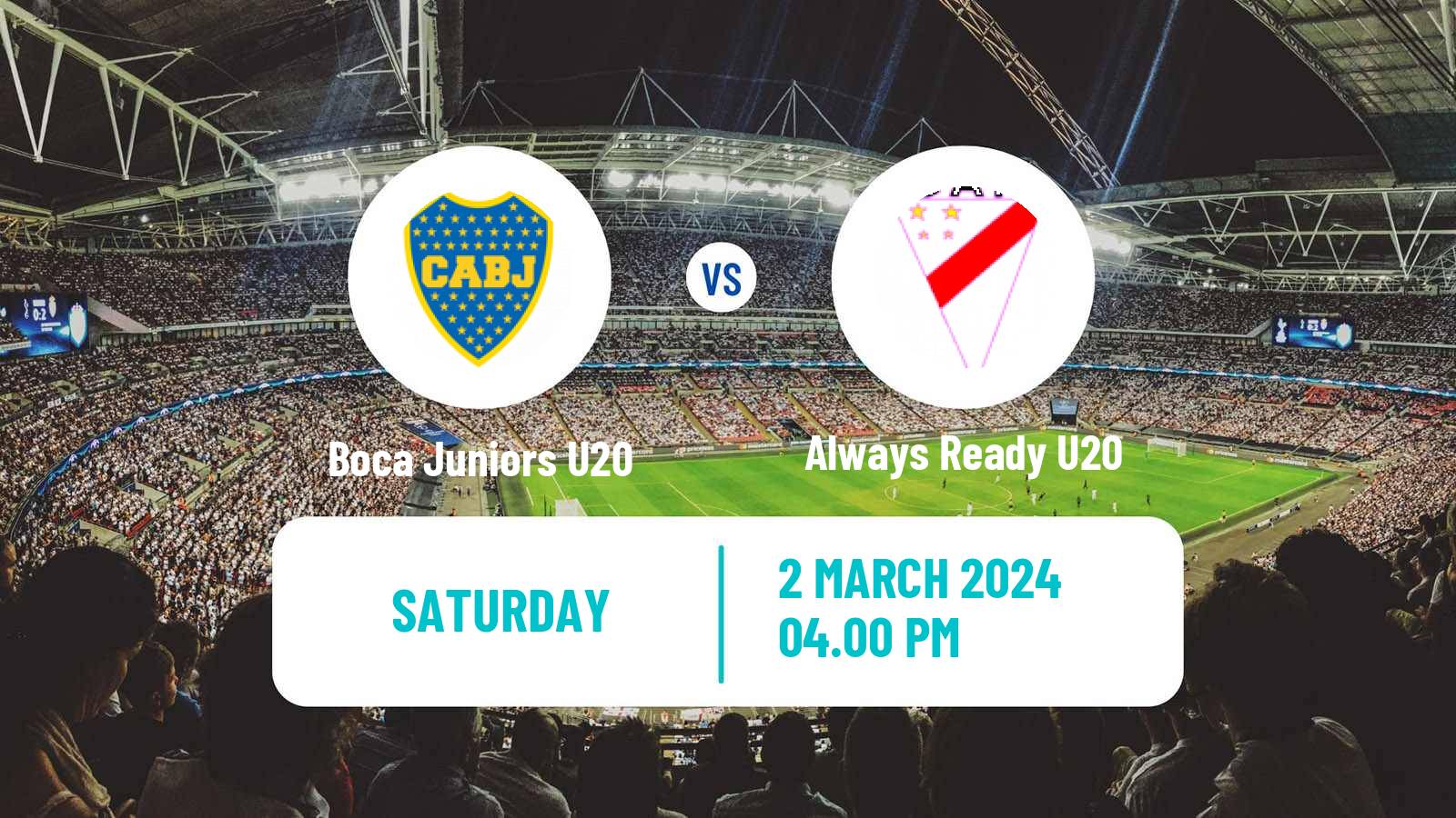 Soccer Copa Libertadores U20 Boca Juniors U20 - Always Ready U20