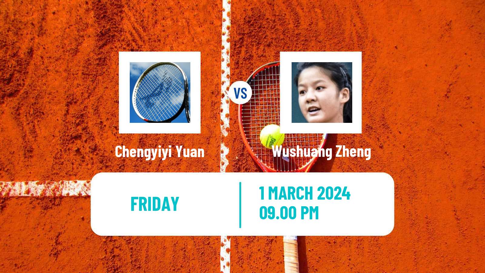 Tennis ITF W15 Nakhon Si Thammarat 2 Women Chengyiyi Yuan - Wushuang Zheng