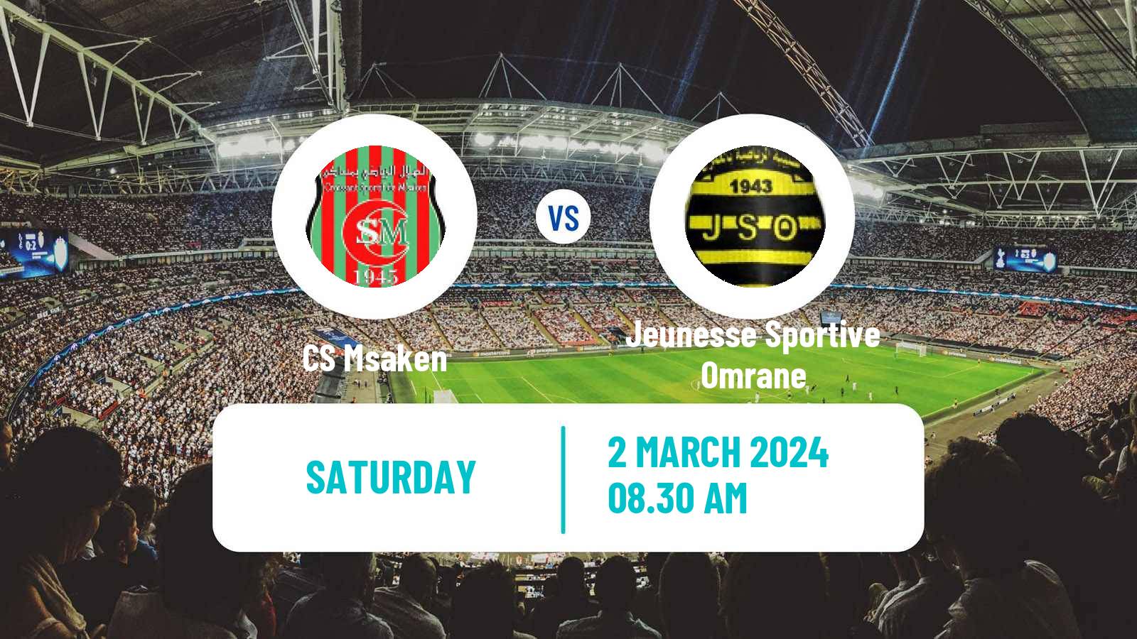 Soccer Tunisian Ligue 2 Msaken - Jeunesse Sportive Omrane