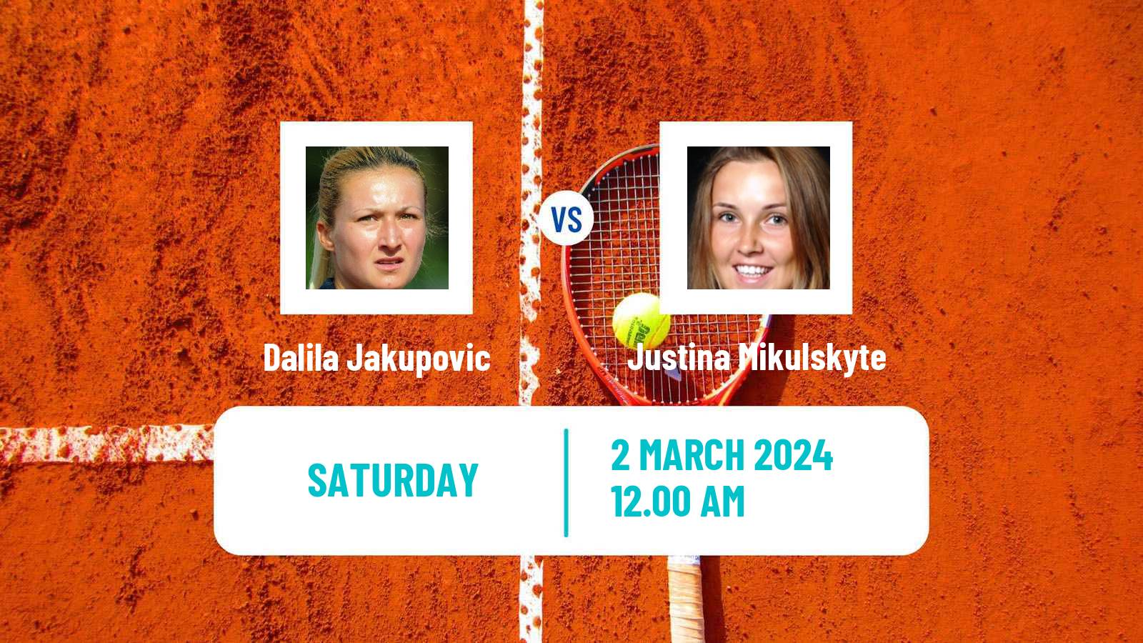 Tennis ITF W35 Gurugram Women Dalila Jakupovic - Justina Mikulskyte