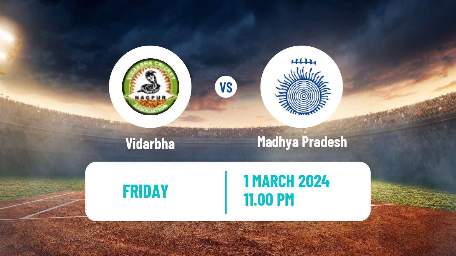 Cricket Ranji Trophy Vidarbha - Madhya Pradesh